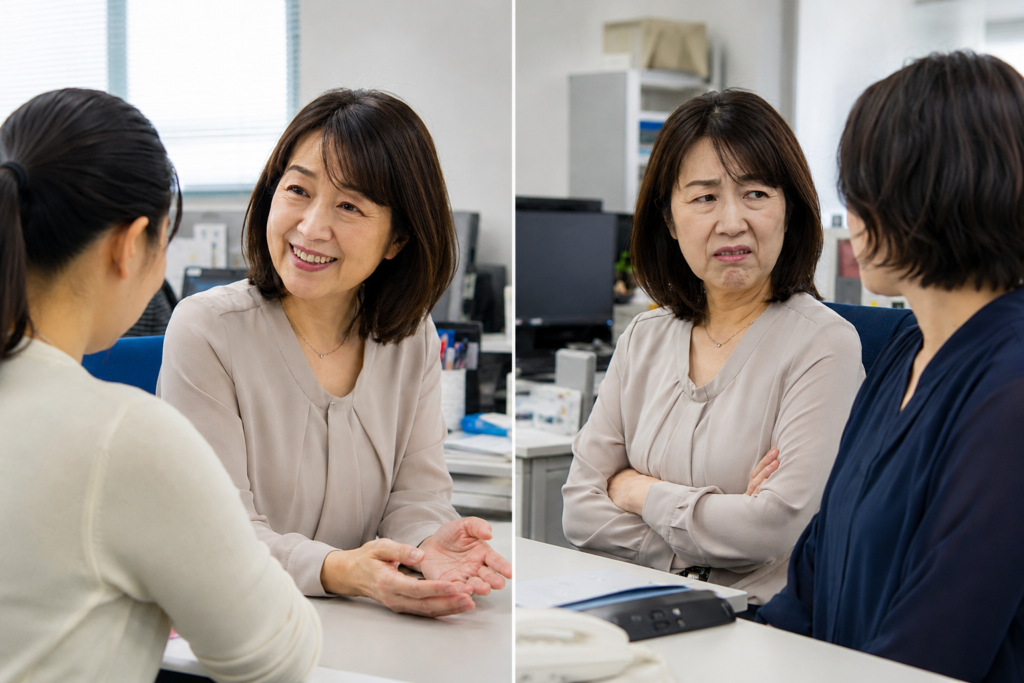本人の前と、いないところで態度が変わる